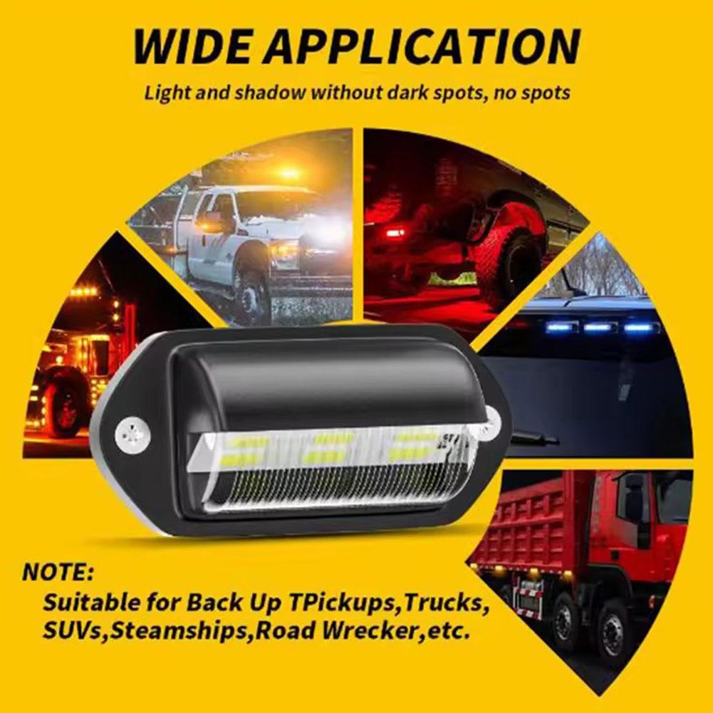 6 LED Car License Plate Light Bright Tag Lamp for Truck SUV RV Trailer Van 12V White Exterior License Plate Light Automotive Car