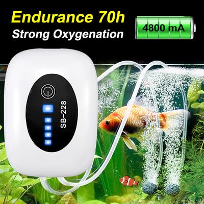 4800mAh Aquarium Sauerstoff Luftpumpe Kompressor Aquarium USB Aufladung Klein Tragbar Abzug Ultra Leise Innen Außen Angeln