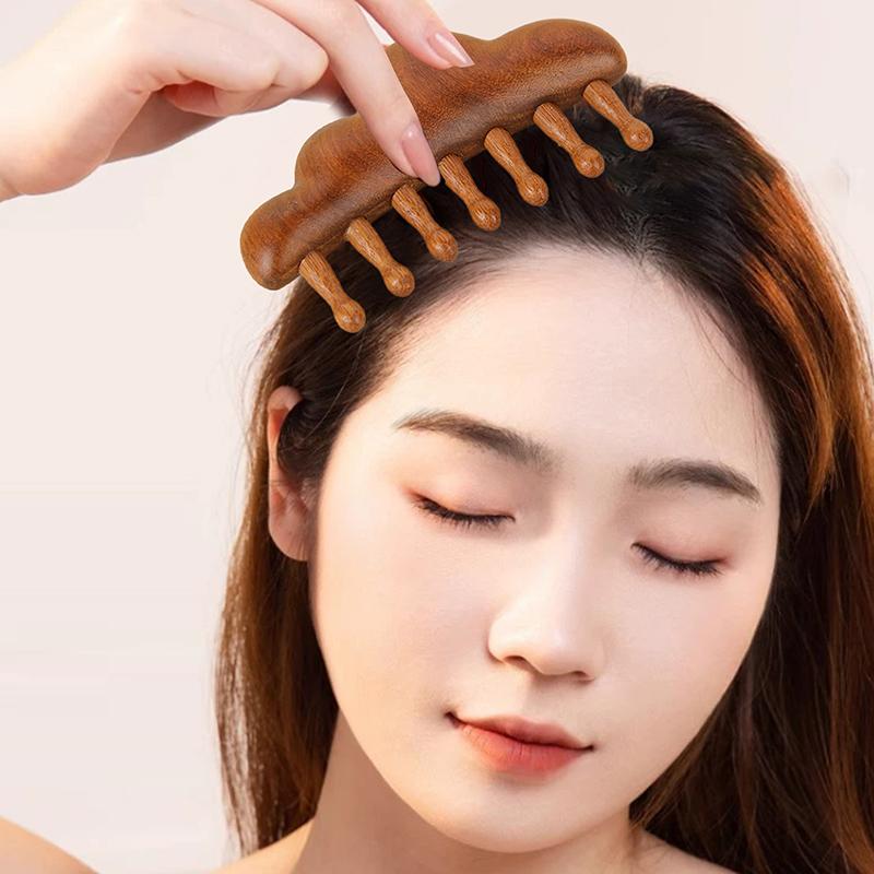 Sandalwood Meridian Massage Comb Wooden Therapy Massage Comb Circular Tooth Scalp Point Massage Brush Relive Relaxation