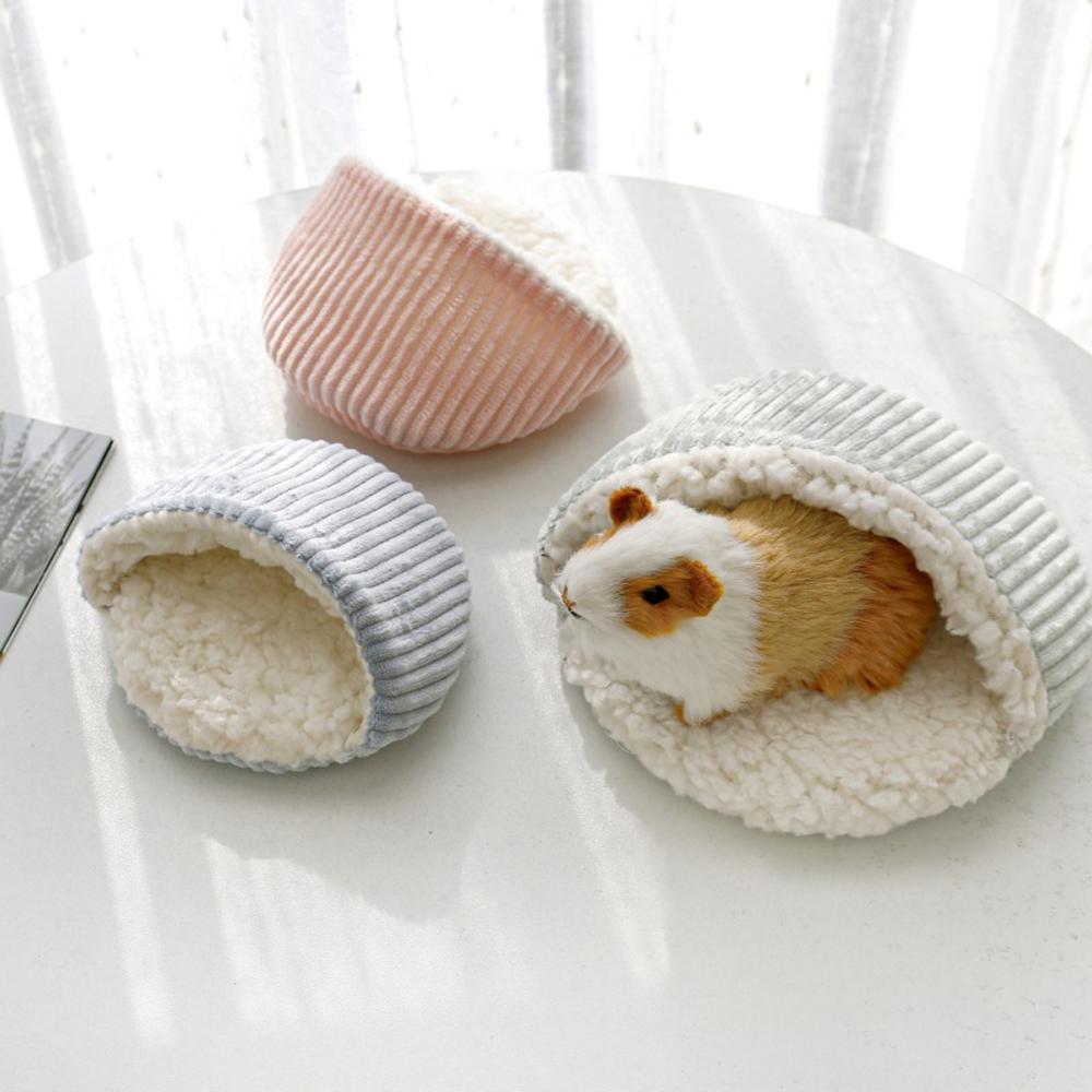 Herbst Winter Warm Solide Fleece Bettmatte Weich Fussel Schlaf Bett Nistplatz Runde Form für Kleintier Igel Hamster Kaninchen Nester Matte