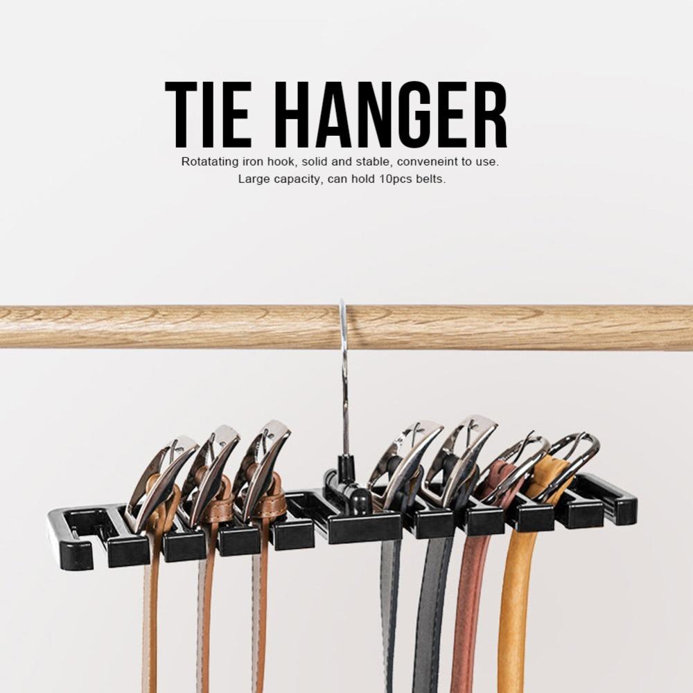 Plastic Belt Hanger Rack Black Tie Organizer Neat Storage Tie Hanger Home Daily Use