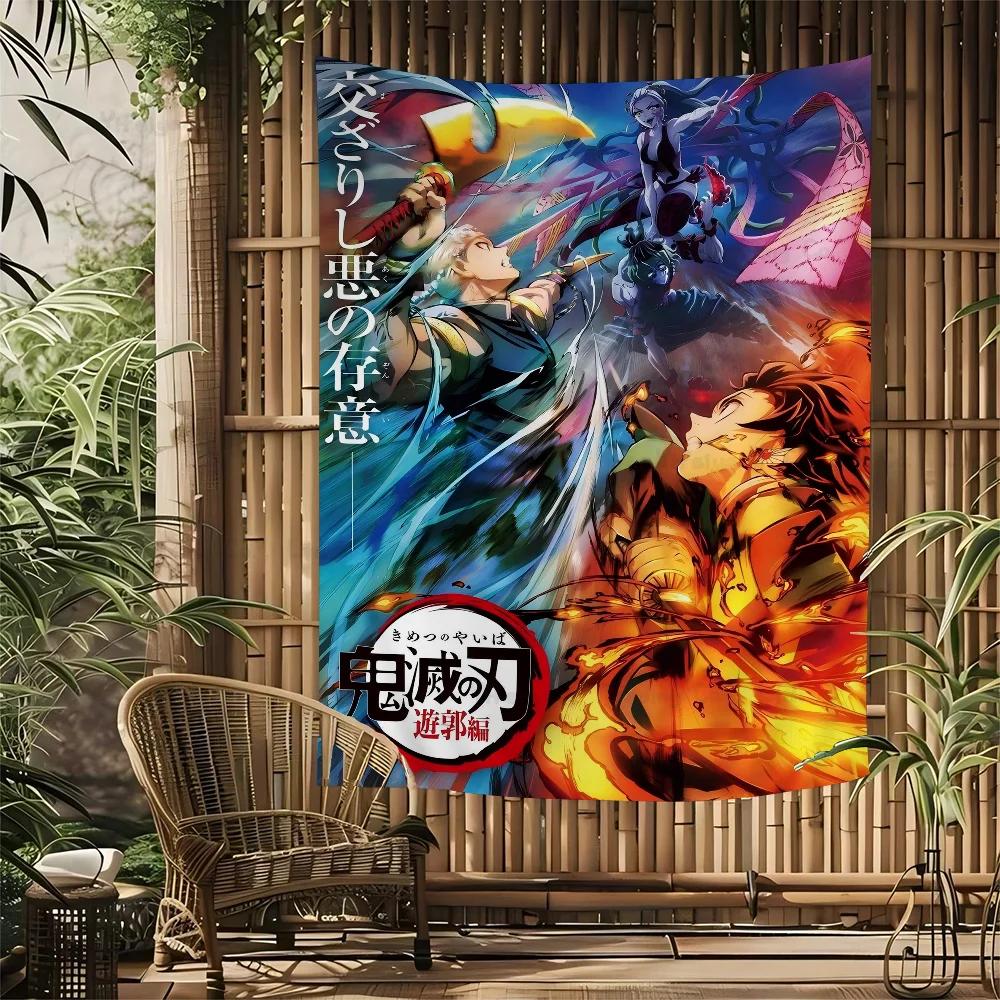 Anime Demon Slayer Cartoon Tapestry Art Science Fiction Room Home Decor Wall Hanging Home Decor