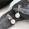 Koreanische Silber-Mikro-Inlay Zirkon-Perlen-Clip-Ohrringe für Damen Elegante Exquisite Luxus-Hängeohrringe Hochzeitsfeier Schmuck