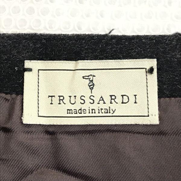 TRUSSARDI Lamb Leather Skirt Italy W80cm L-XL Brown Genuine Leather(USED)