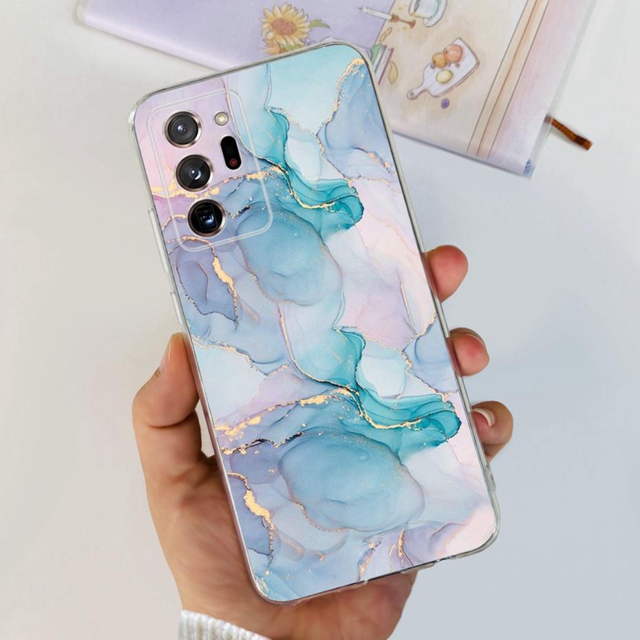 Case For Samsung Galaxy Note 20 Ultra 5G Note20 Cute Flower Cat Painted Soft Silicone TPU Cover For Samsung Note 20 20Ultra