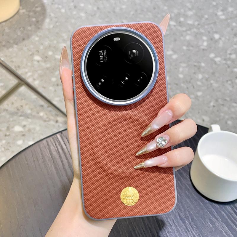 Pour Xiaomi 15 Ultra 14 Ultra 13 Ultra Coque de Téléphone Magnétique Couleur Unie Galvanisée Résistante aux Empreintes Digitales