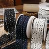 10 Yards 10 Yards Length Crinkled Chiffon Ribbon Crinkled Texture Polka Dot Pattern Wave Edge Ribbon Chiffon Material