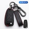 Leather Car Key Case Cover For Ford Focus Fiesta Kuga Mondeo C-Max S-Max Galaxy EcoSport Transit Remote Fob Protector Key Bag