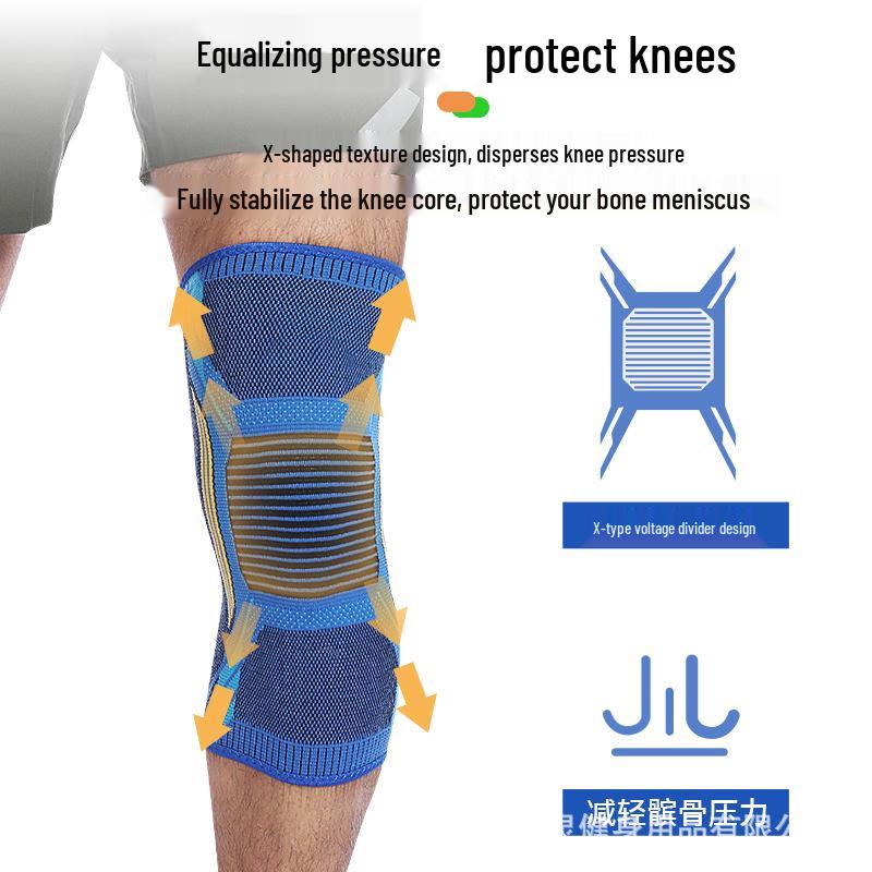 Unisex Knitted Fitness Jump Rope Protective Outdoor Leg Warmers, Non-slip Cycling and Running Breathable Sports Knee Pads.