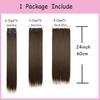 Synthetic 6pcs/set Long Straight Clip-in Hair Extension Invisible Seamless Extension Black Brown Hairpiece for Women 2028