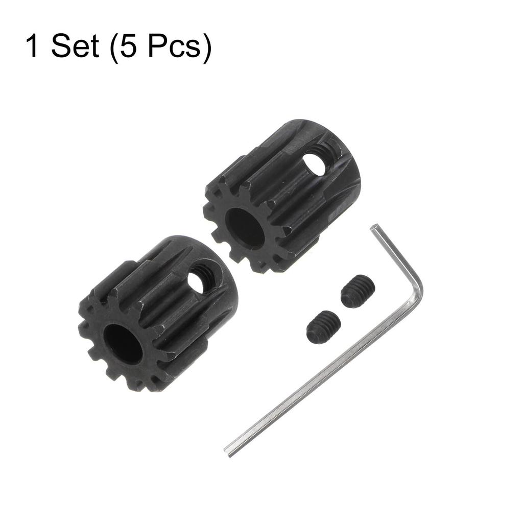 uxcell Mod1 M1 Pinion Motor Gear Set, 11T/12T, for 5mm RC Motor Shaft, M1 Pitch Gear for RC Cars, Includes Hex Wrench, 2 Pieces