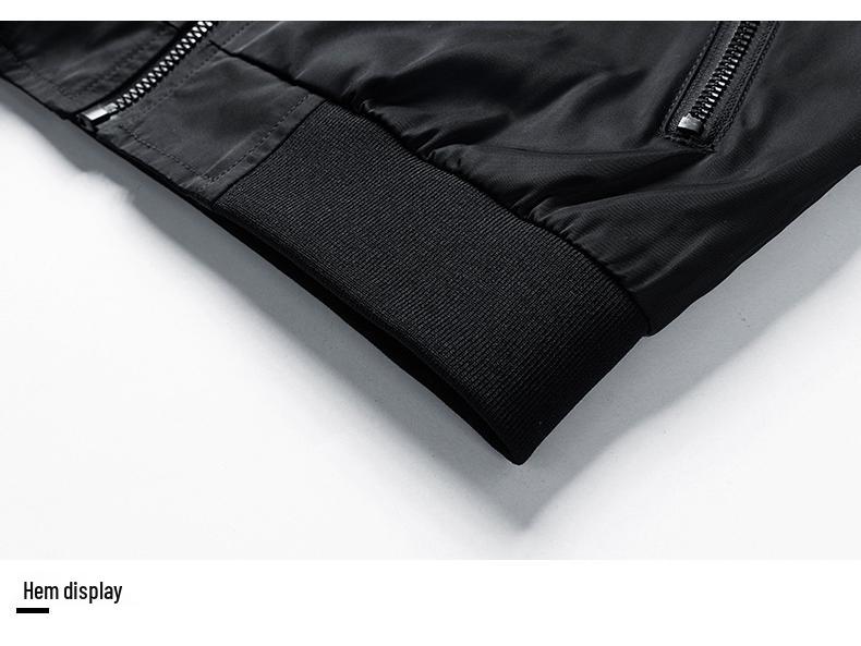 Reversible Spring & Autumn American Style Pilot Jacket with Embroidered Patches - Plus Size