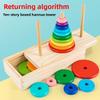 Wooden Stacking Rainbow Tower For Children Brain Training And Learning Activity