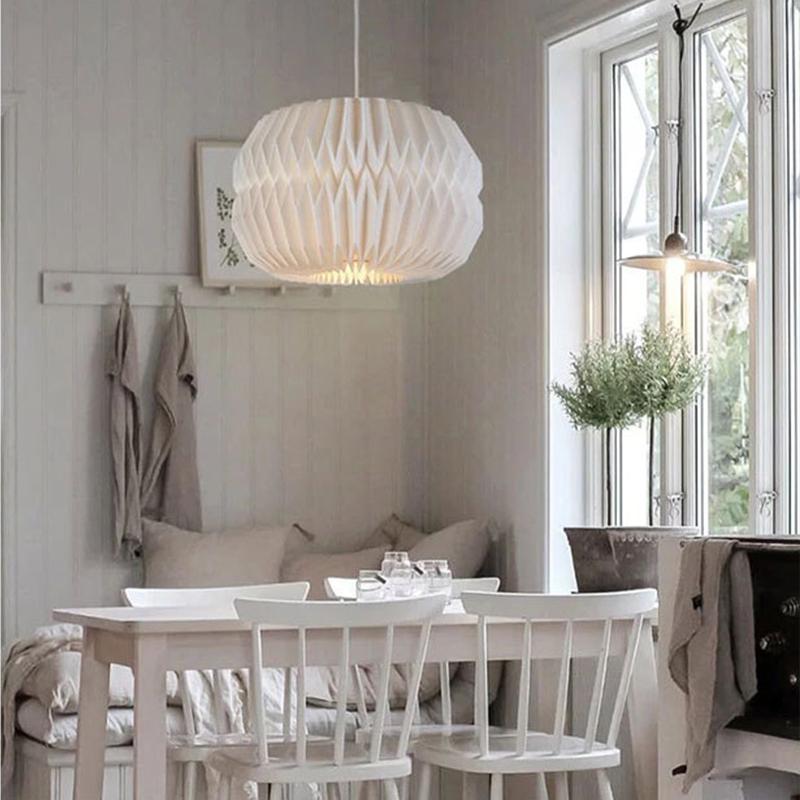 1PC Origami Pendant Lampshade Nordic Foldable Lantern Lampshade For Living Room Restaurant Bar Cafe
