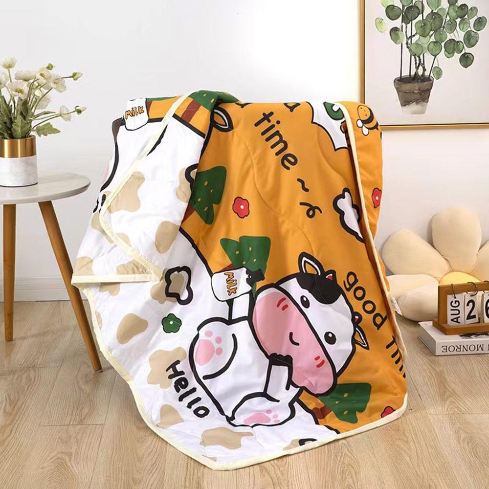 

Стирка одеяла для кондиционера Мягкое одеяло из стираного хлопка Одеяло для кондиционера Мультяшное одеяло для сна Cow