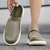 Large Size Mesh Open Back Casual Shoes Half Shoes for Men Mules Closed-toe Loafers Slippers Backless Slides Sandal Slip On Flats