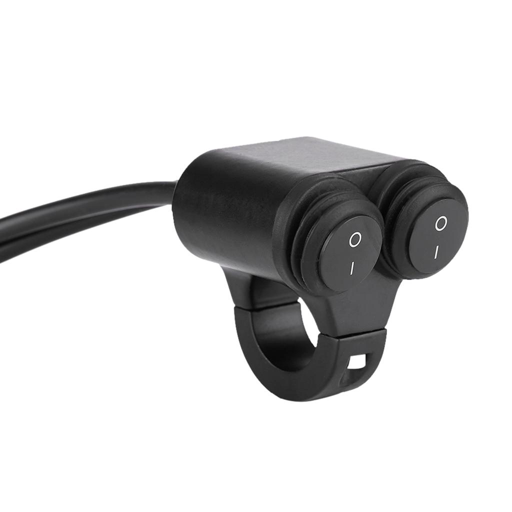 22mm Universal Motorcycle Handlebar Headlight Brake Fog Lights Horn Dual Button Switch Model B