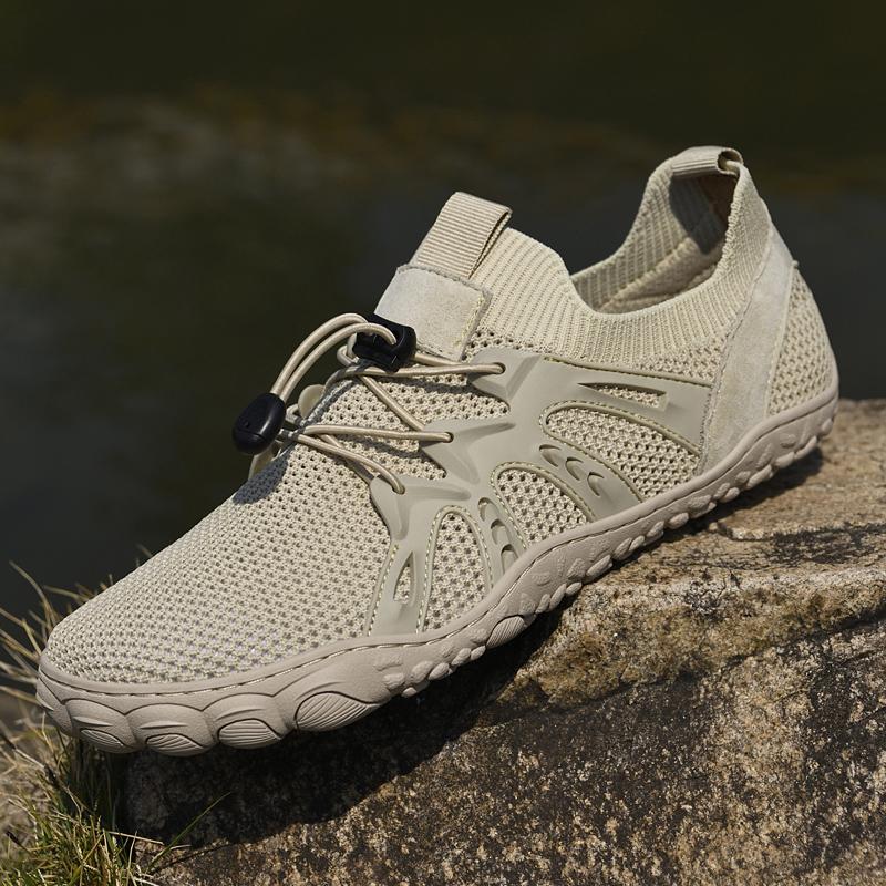Fashion Thick-Soled Mens Hiking Sneakers Outdoor Sports Casual Shoes All-Season Male Mesh Shoes Breathable Wading Aqua Shoes Trainers