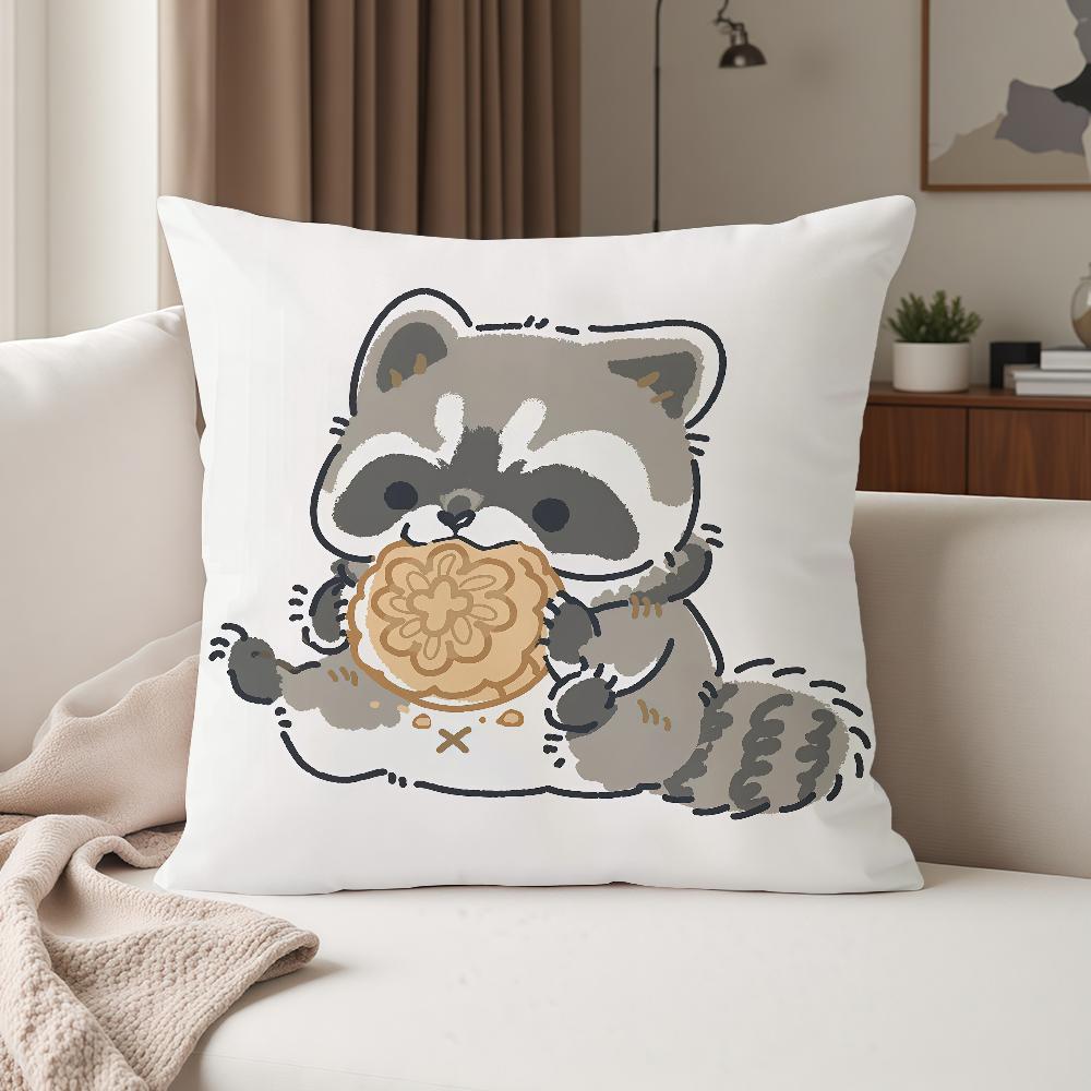 Cute Little Raccoon Pillow Case Suitable For Bedrooms Living Rooms Cars Home Decoration