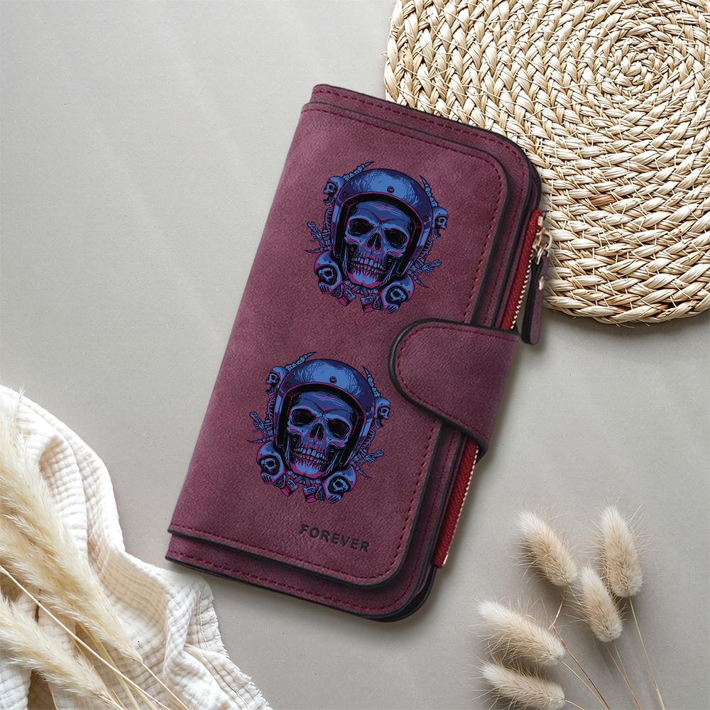 Gothic Skull Print Forever Long Wallet Fashion Large Capacity Card Holder