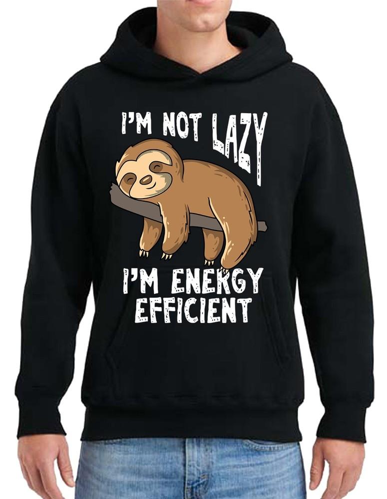 

I#039;M NOT LAZY I#039;M ENERGY EFFICIENT SLOTH FUNNY MENS HOODY SLOTH LOVER HOOD Unisex T-Shirt M