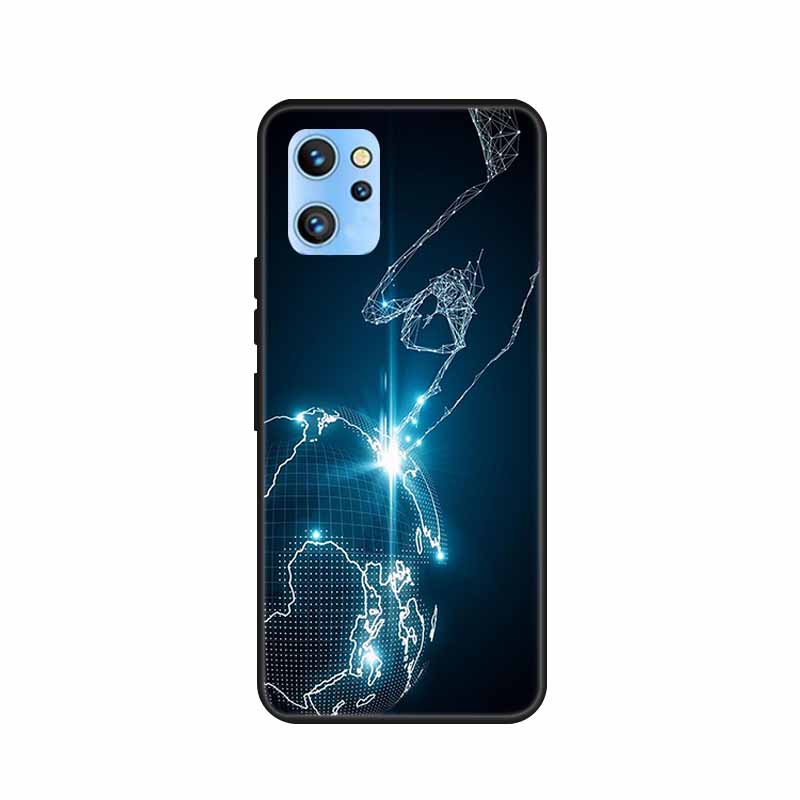 Etui do telefonu Umidigi A13 Pro 2022 Kwiaty Czarny Silikonowy Tylny Pokrowiec Miękki Pokrowiec TPU Do Umidigi A13S Etui A 13 S Coque Funda Torba