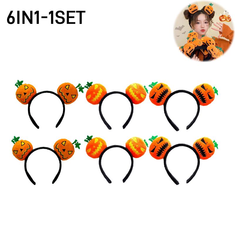 16PCS Halloween Spooky Pumpkin Hair Bands Quirky Cute Wash Face Headband Women 2025 Halloween Party Hairpin Decoration Headpiece