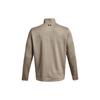 Under Armour Solid Color Stand Collar Half Zip Logo Long Sleeve Shirt Men Shirts Khaki 1373674-200