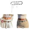 Women Alloy Waist Belt Ethnic Style Adjustable Waist Belt Metal Women Dress Shirt Waist Belt with Carved Flower Buckle