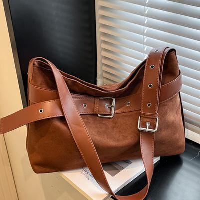 Lazy Wind Retro Matte Suede Winter New Shoulder Bag Simple Bag Large Capacity Commuter Bag