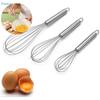 Stainless Steel Whisk Set (S/M/L), Balloon Wire Whisk for Mixing, Whisking Eggs & Baking