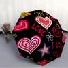 1pc Love Heart Decorations Automatic Folding Umbrella - Portable Collapsible Design, 8-Rib Iron Frame, Durable Fabric Yy251125026