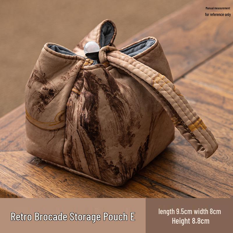 Portable Silk Travel Tea Set Bag for Outdoor Tea Ceremony