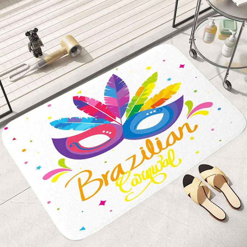 Brazil Carnival Festival Floor Carpet Door Mat Washable Non-Slip Living Room Sofa Chairs Area Mat Kitchen Bedroom Decoration