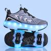 Kids Lights Sports Shoes Rubbing Shoes Charging and Disassembling Four Wheels Slide Shoes LED Kids Glowing Sneakers