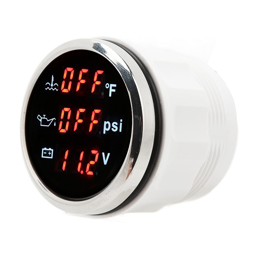52mm 3 In 1 Digital Water Temperature Gauge DC 9 To 32V Accurate for RV Yacht Boat Ship Car Motorcyc