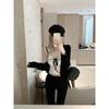 Vintage Sexy Bow Lace 2 Piece Set Women Summer New Design Chic Slim Suit Female Fashion Black Knitted Cardigan+Solid Strap Tops