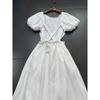 Foreign Trade Order @ Str35% Linen/65% Lysel Princess on the Run A Word Swing Temperament Big Backless Dress Long dress