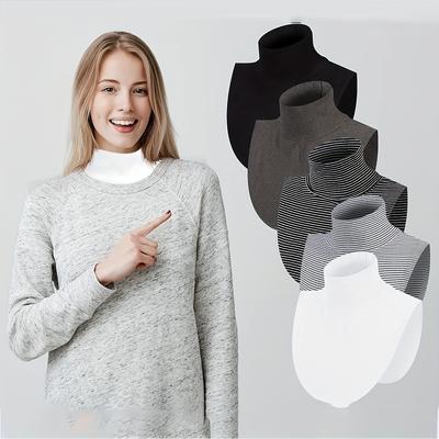 Stilvoller Rollkragen Falscher Kragen Elegant Einfarbig Weich Warm Dickey Kragen Herbst Winter Kältefest Hautfreundlich Falscher Kragen