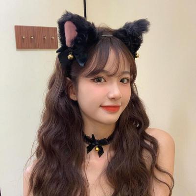 Cerchietto Sexy con Orecchie di Gatto a Campana - Fermagli per Capelli da Donna, Stile Coreano, Copricapo con Orecchie di Animale per il Capodanno Cinese