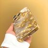 Golden Butterfly Pattern Gold Metallic Paint Glass Phone Case For iPhone 17 Pro Max 11 12 13 14 15 16 Plus 17 Air 16E Cover