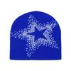 2025 Autumn and Winter New Wool Hat Outdoor Cycling Pullover Hat Pentagram Jacquard Knitted Hat Cold Hat Men