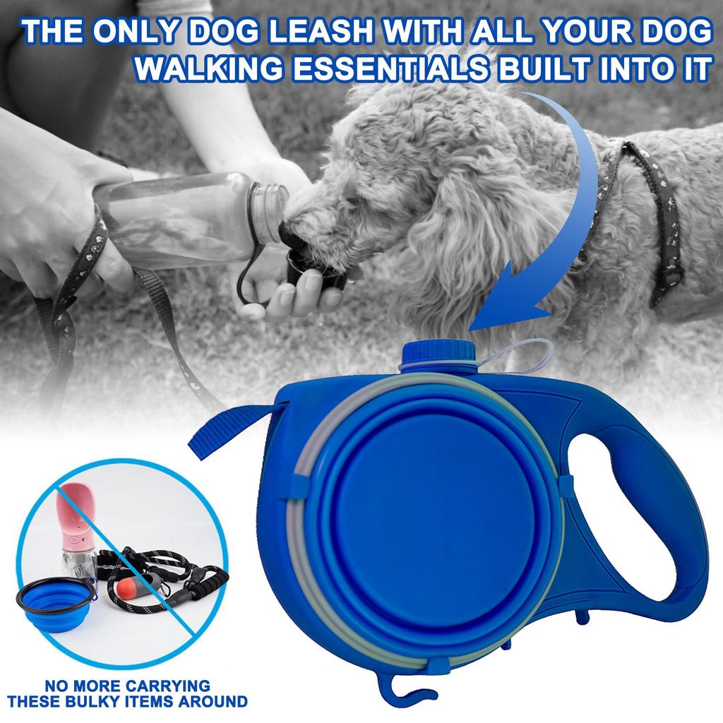 Three-In-One Outdoor Portable Multi-Functional Pet Leash,Wear-Resistant Comes With A Water Bottle,Three-Color Optional Pet Leash