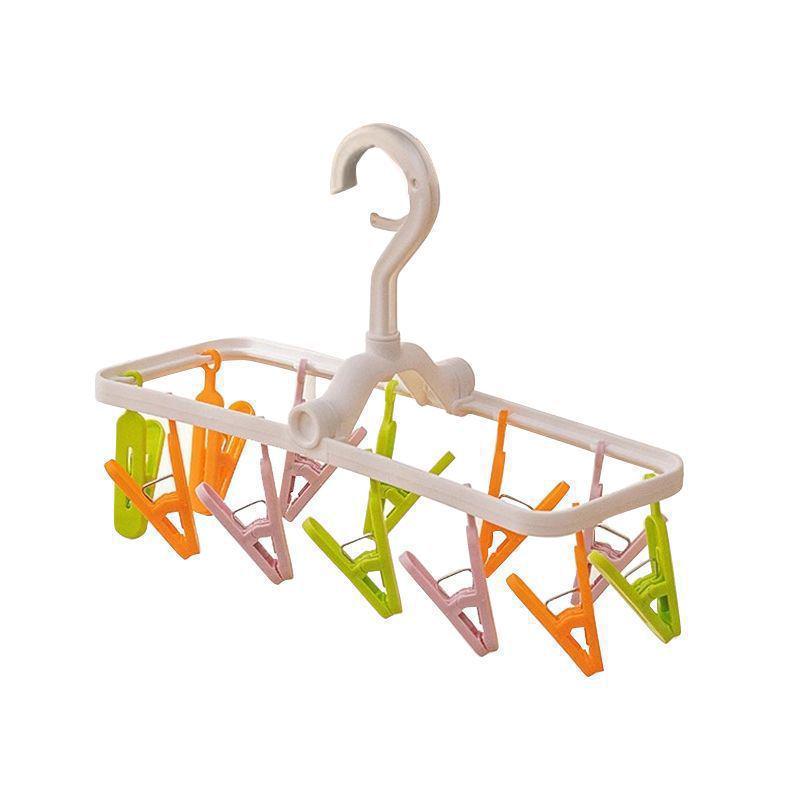 Portable Multi-functional Clothes Rack: 12-head Sock Rack & Balcony Drying Rack
