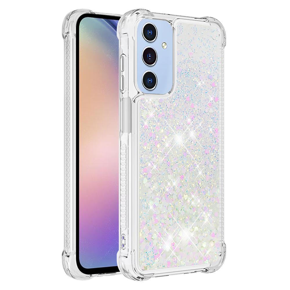 

For Samsung Galaxy A15 5G TPU Case Glitter Quicksand Shockproof Phone Back Cover Laser/Hearts