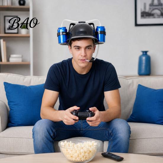 Párty pokrývka hlavy Klobouk na pití se slámkou, Pijácký klobouk pro dospělé, Plastová líná helma, Hands-free kreativní pivo Narozeninové večírky Festivaly Doma