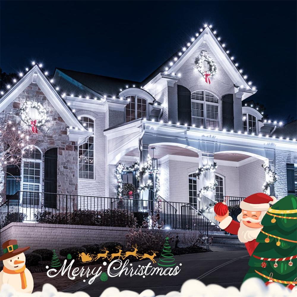 1Pack, 5M/10M/20M/30M LED Solar Outdoor Fairy String Lights With 8 Modes For Wedding, Party, Balcony, Patio, Eave, Tree, Garden, Christmas Decoration