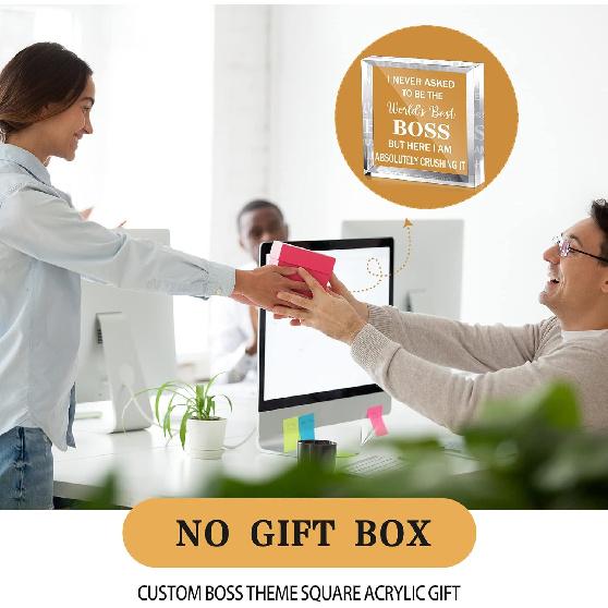 Chunful Boss Day Gifts Best Boss Acrylic Gifts for Leader Appreciation Plaque Going Away Gift Keepsake Paperweight for Male Female Bosses Coworkers