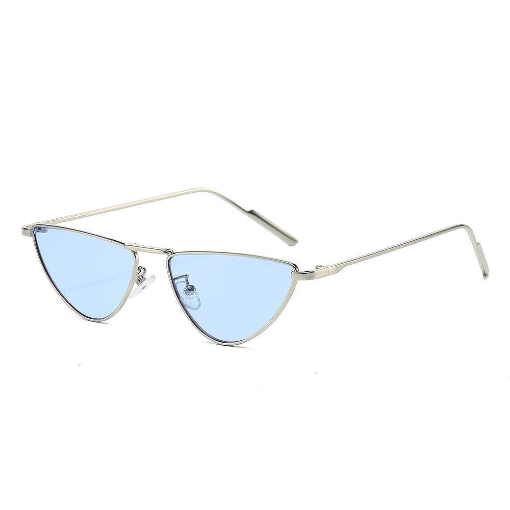 Fashionable Metal Cat Eye Sunglasses For Women & Men Trendy Pointed Frames With Light-Colored Lenses For Ultimate Sun Protection