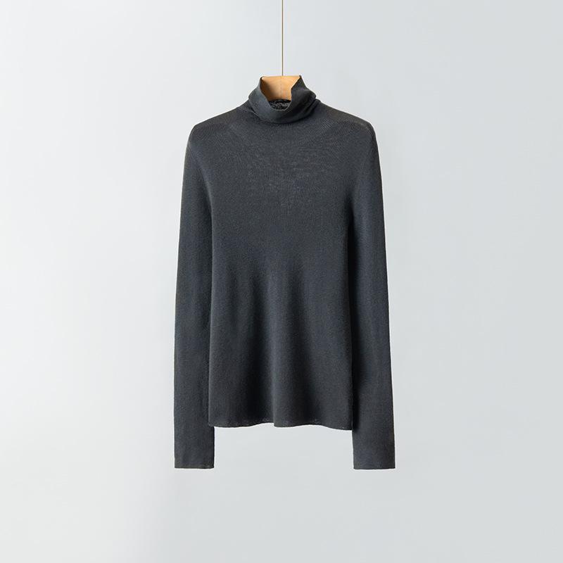 Early Autumn Cashmere & Mulberry Silk High-Neck Slim Fit Knitted Sweater for Women